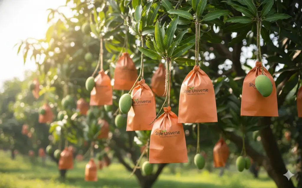 [FT-MPB-RED-2029-100] Style Universe Mango Protection Bags (Pack of 100) - Waterproof Fruit Growth Covers, 20x29 cm (Brick Red)